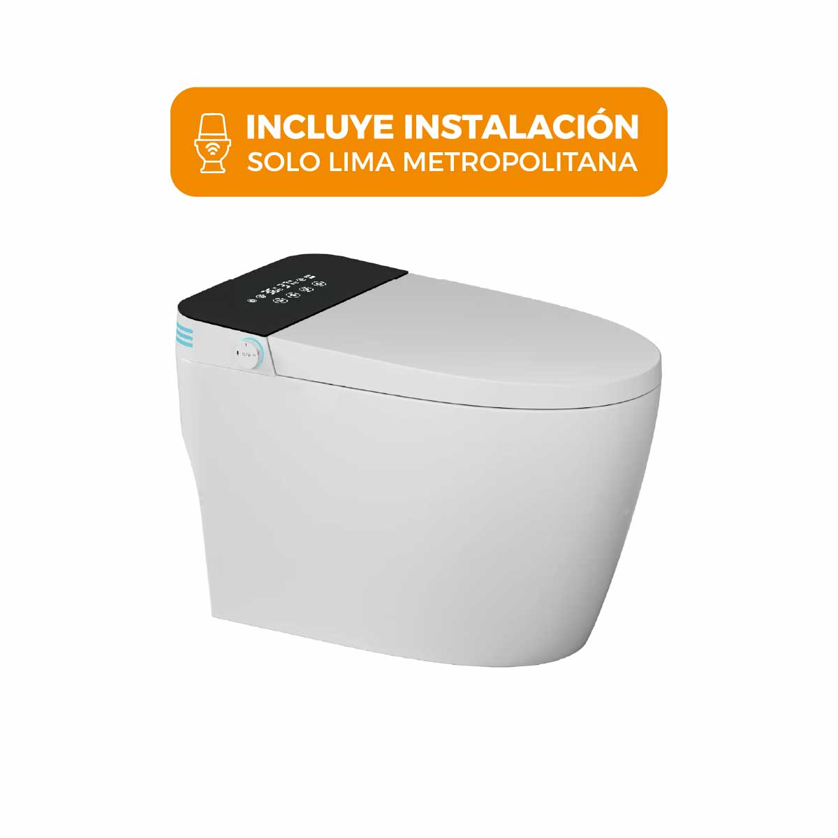 Inodoro inteligente PREMIUM Blanco + Tapa Asiento y Accs 680X400X450 - Fratelli Premium